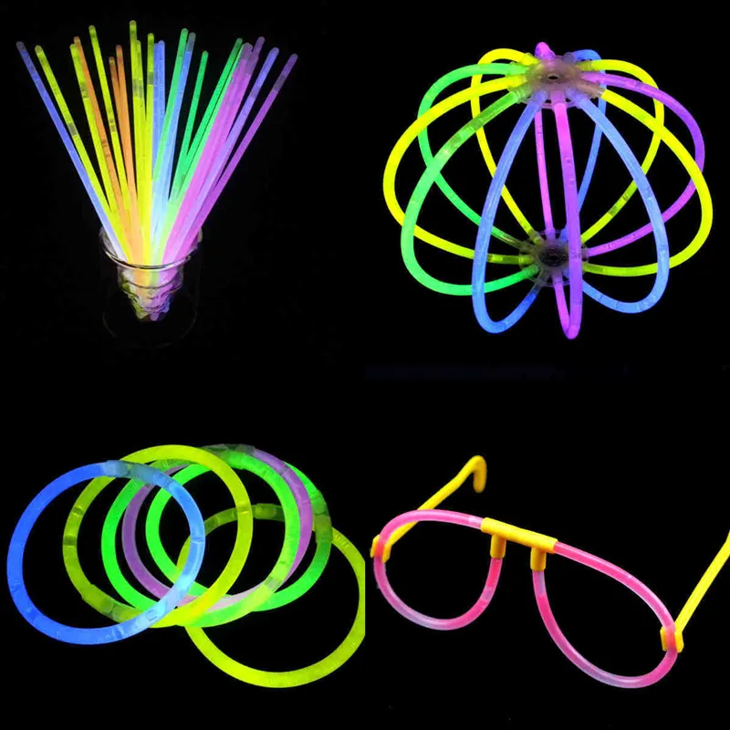 Fête Fluorescence Lumière Coloré Bâtons Lumineux Bracelets Colliers Néon Pour Mariage Festif Concert Vocal Fournitures Pour La Maison 220527
