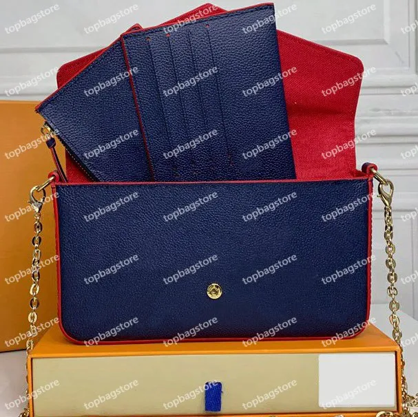 Multi Felicie Pochette Frauen Designer -Kettenbeutel Brieftaschen Leder Schulter -Crossbody -Pers216l