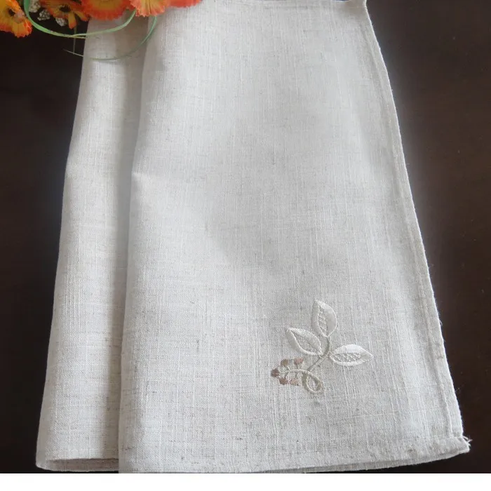 Embroidered linen napkins placemats table mats napkins west tea napkin 40 40CM 220627