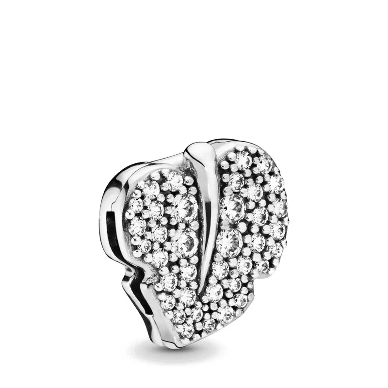 925 perles d'argent charmes pour bracelets à breloques pandora concepteur pour femmes ronde cristal couronne coeur trèfle lune