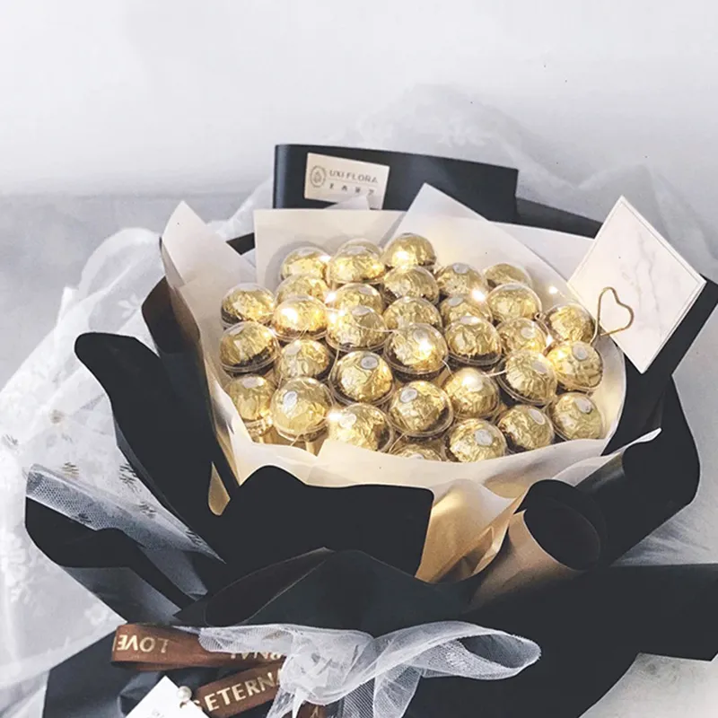 50 pezzi di cioccolato trasparente fodera al tartufo fodera fiore caramella bouquet a sfera di cioccolato tanica San Valentino Gift Box Decorazioni feste 221973578