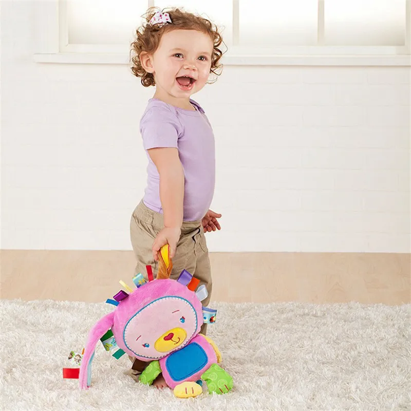 Dessin animé bébé en peluche hochets infantile apaiser poupée cloches à main éléphant lion infantile éducatif suspendus jouets de dentition brinquedos bebe 220531