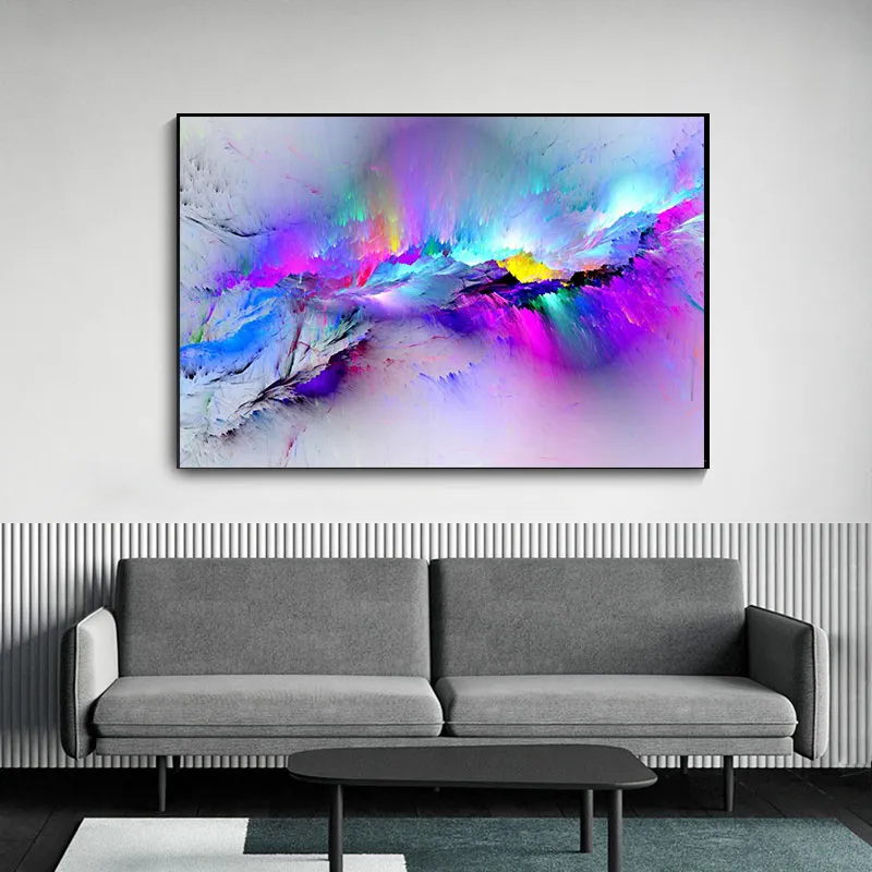 Samenvatting Paint Splash Achtergrond Posters en prints Dreamy Dynamic Canvas Painting Wall Art Foto voor woonkamer Home Decor