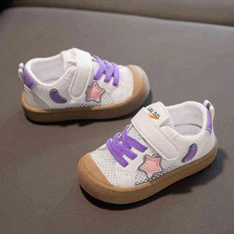 Baby Boy Girl Star Mesh Casual Shoes Child Kid Spring Summer Sport Running Shoes Breattable Anti-Slip Outdoor Baby Shoes G220527