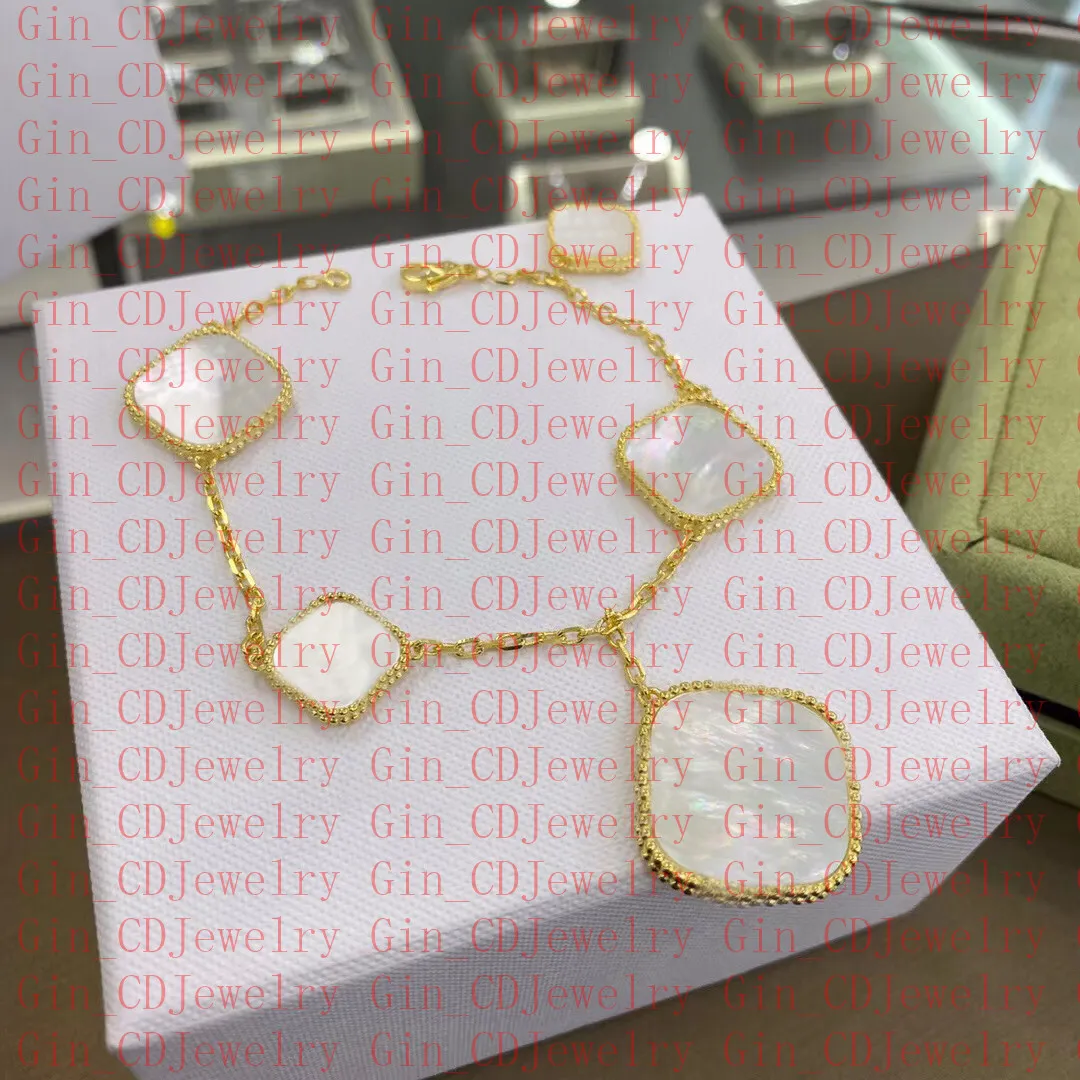 Дизайнерский классический браслет Lucky Clover Diamond 18k золота с покрытием дамы и девушек Valentine039s День Mother039s День Взаимодействие 6996610