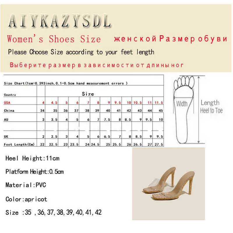 Aiykazysdl Cork Heel Women Sandalen PVC Duidelijke transparante hoge hakmuilezels glijbanen Pumps Zomer feestvaartschoenen dames slippers G220525