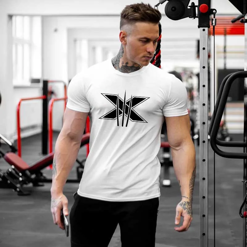 T-Shirt für Männer Bodybuilding Grafik T-Shirts Workout Fitness Männer Kleidung Kurzarm Shirt Street Wear 220616