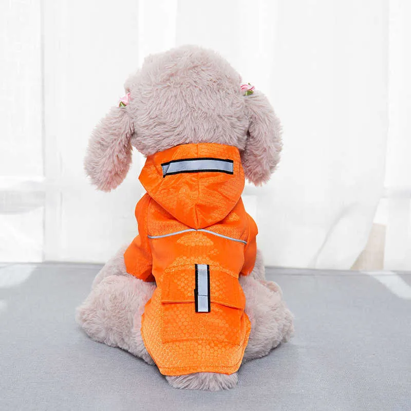 Dog Odzież Małe psy Paincoat Kreatywny Podwójny Kieszonkowy Kieszonkowy Odblaskowe Wiatroszczelne Rain Proof Proof Teddy Then Bear Schnauzer Pomorskie Kot Pet Kot Płaszcze