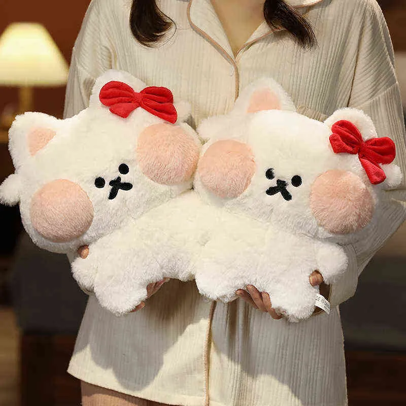 CM Kawaii Fluffy Hyaluronic Acid Cat Cuddle Filled Rice Ball Soft Kitten Baby Doll Children Toys Christmas Birthday Present J220704