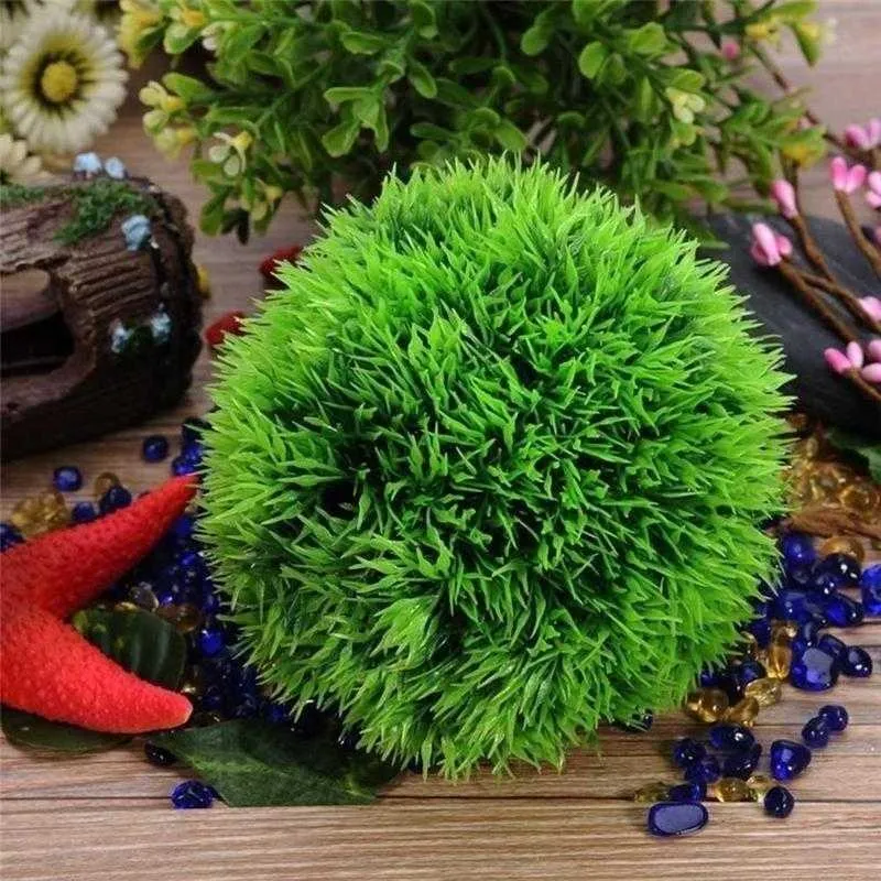 Plants Plastic Artificial Aquarium Aquatic Grass Ball Fish Tank Ornament Aquarium Ornamental Chlorella Prospects Grass For Decor