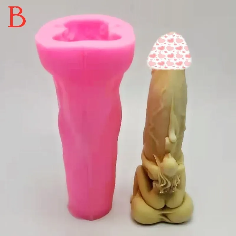 3D Creative Beauty Holding Penis Silikonowa forma Making Mydel Candle Kuchnia Kuchnia Cukier Cukier czekoladowy narzędzie dekoracji 220601