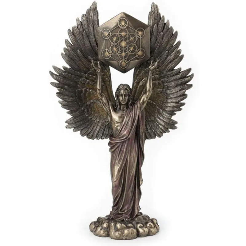 Bronzato Seraphim Guardiano a sei ali con spada e serpente Grande statua di angelo Statue in resina Decorazioni la casa Decorazione 220617