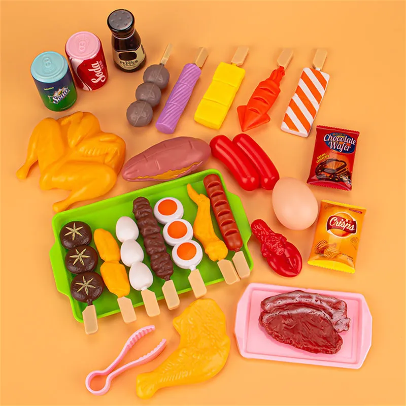 Enfants semblant jouer cuisine jouets Simulation Barbecue ustensiles de cuisine cuisine alimentaire jeu de rôle jeu éducatif maison jouets 220725