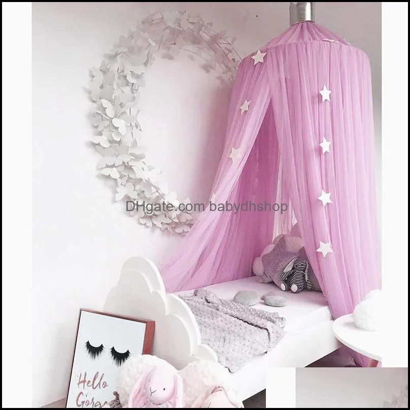 Baby Mosquito Decor Net Crib Canopy Cot Bed Curtain Valance Hung Dome Girls Nursery Room Decor Princess Canopy Kids Play Tents