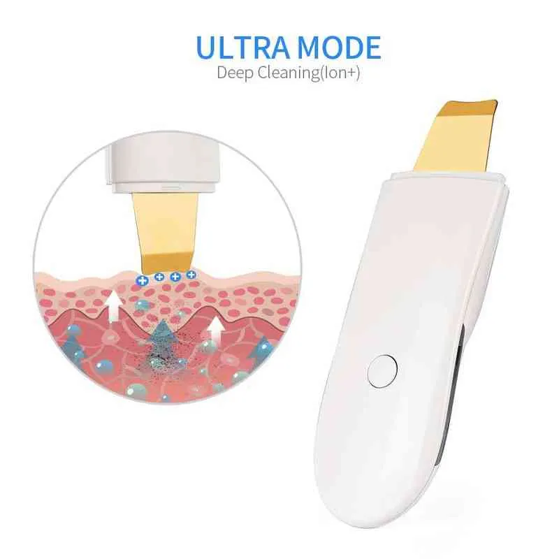 Épurateur de peau à ultrasons Golden 24kHz avec dispositif de nettoyage en profondeur des pores hydratants Nano Mist Machine exfoliante pour le visage Peeling 220514