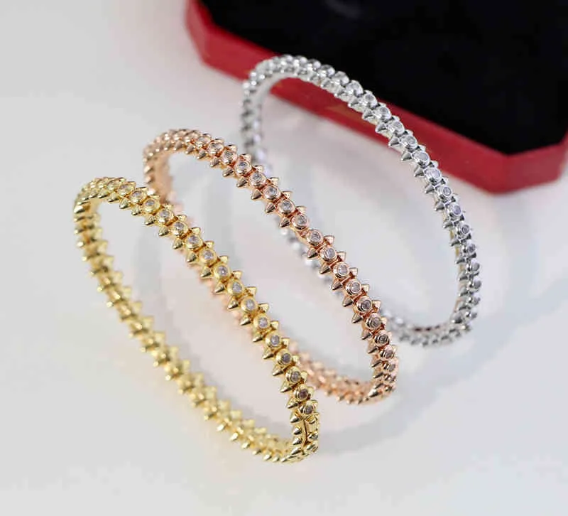 Beroemde Merk 925 Sliver Europese Luxe Sieraden voor Dames Markeerklinknagels Rose Gold Armbanden Mode Party Classic Platinum