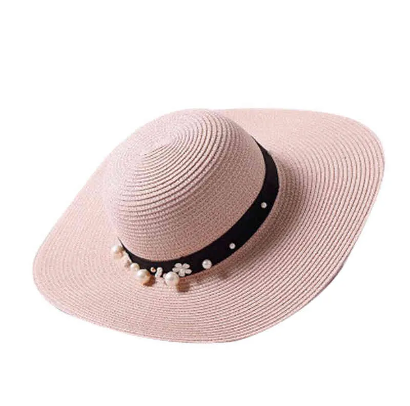 Chapeau de paille de plage femmes Jazz parasol Panama dames Fedora chapeau large bord extérieur Protection UV mode femme Gangster Cap G220301