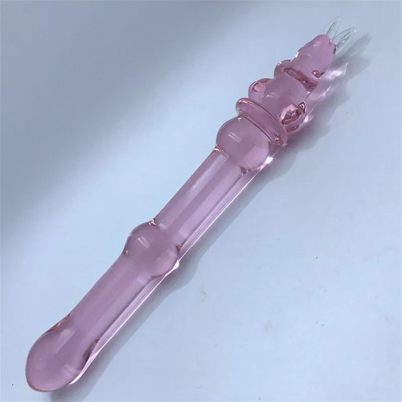 Konijn Roze Kristallen Glazen Dildo's Masturbator Realistische Dildo Penis Grote Gspot Anale Butt Plug Volwassen sexy Speelgoed Voor Vrouw Female7858674