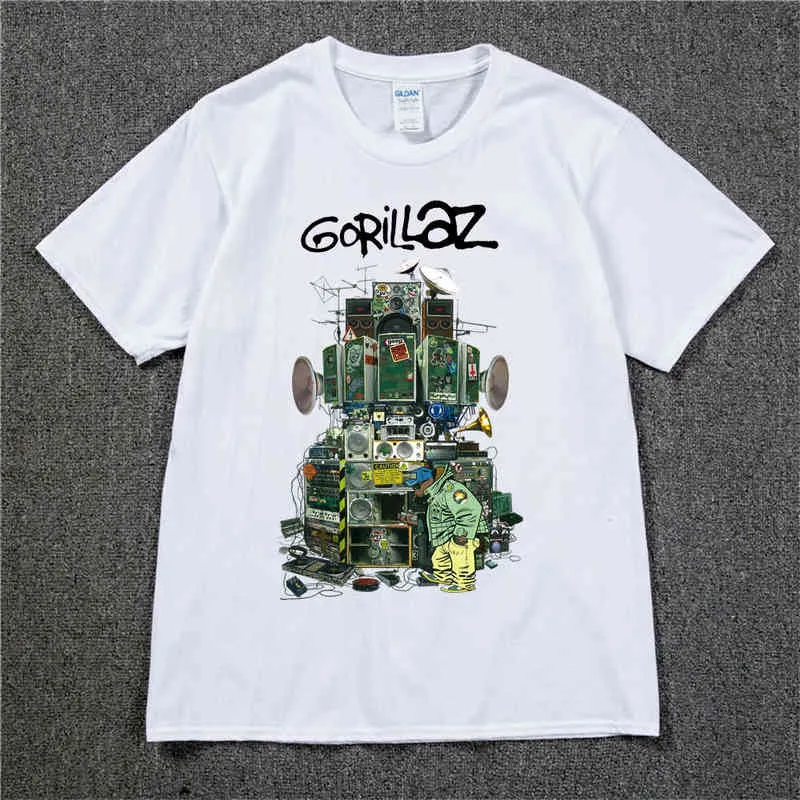 Gorillaz T-shirt UK Rock Band Gorillazs Tshirt Hiphop Alternative Rap Music Tee Shirt Nowow New Album Tshirt Pure Cotton4501183