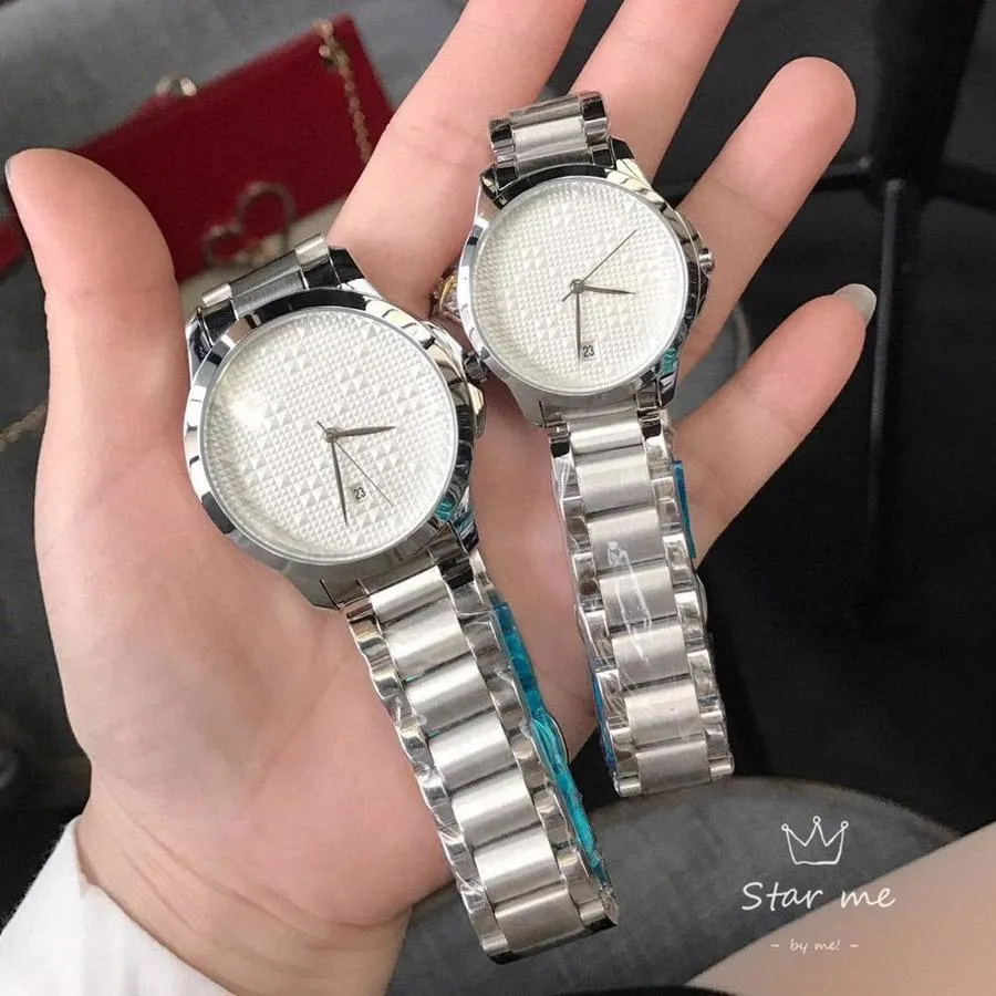 TOP Brand Watches for Women Men Couples Lovers' style stainless steel band Quartz wrist Watch lover watches