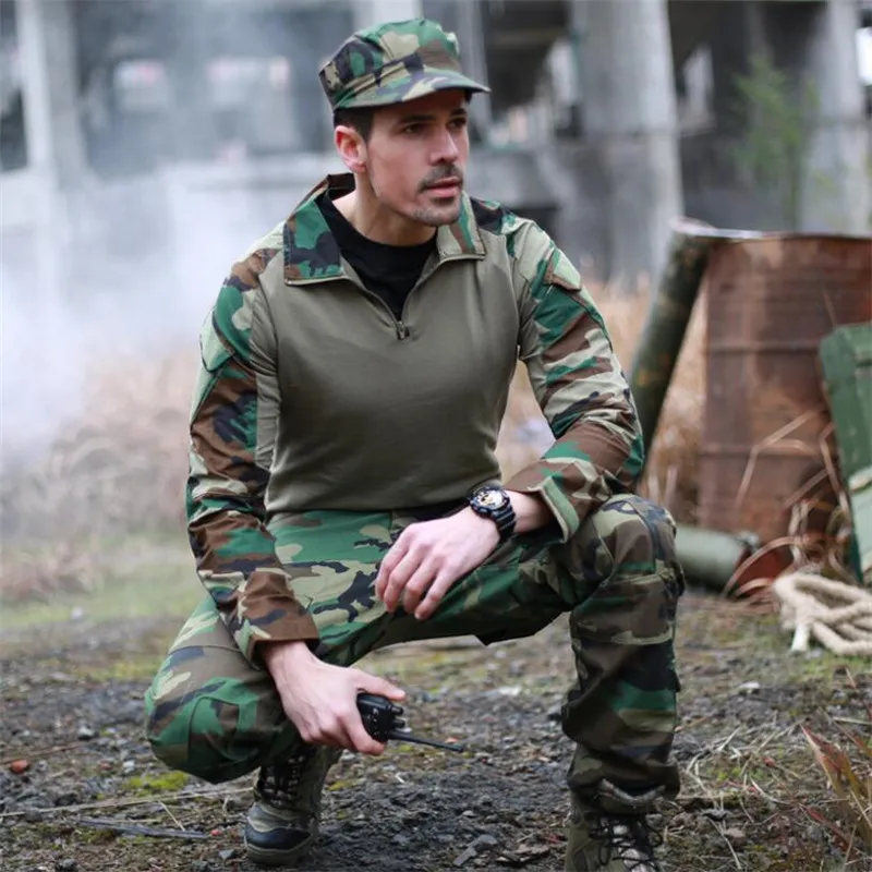 Uniforme tactique militaire, vêtements de camouflage respirants à séchage rapide, veste de bombardier, chemise, pantalon cargo, costume de combat, vêtements d'assaut 220803