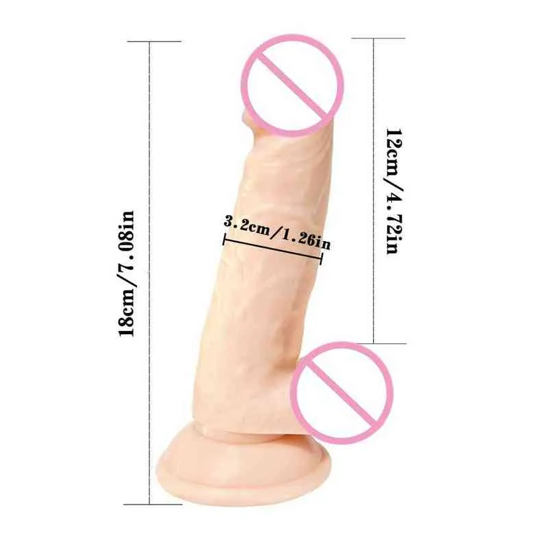 Nxy Dildo Super Simulato Pene Artificiale Cortile Corpo Vagina e Ano Massaggio Pene Piccolo 0316
