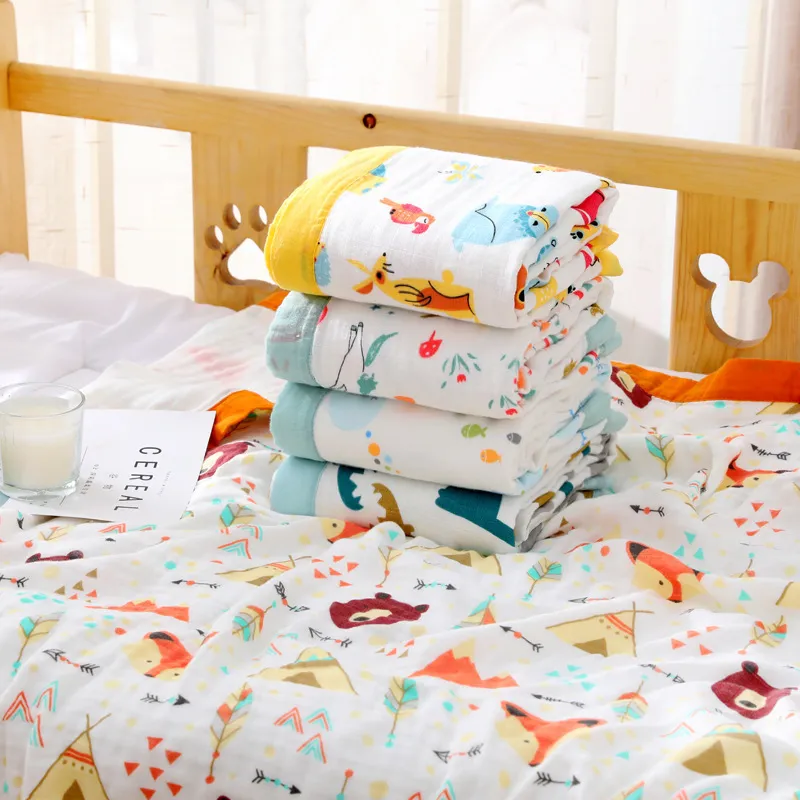 HappyFlute 4 слоя муслин 100% хлопковое детское маленькое рожденное одеяла.