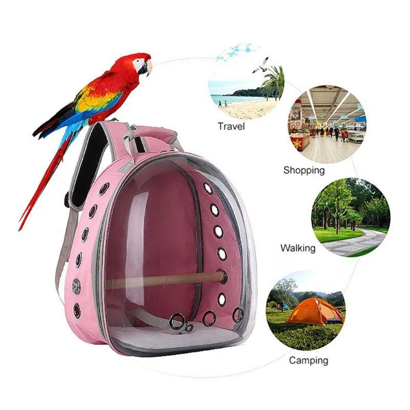 Рюкзак для переноски попугая и птицы, дорожная сумка, космический прозрачный дышащий 360 градусов Sightseeing227z