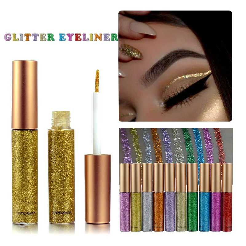 HANDAIYAN Colorful Shining Glitter Liquid Eyeliner Pencil Long Lasting Waterproof Easy To Wear Shimmer Sexy Eye Liner Pen