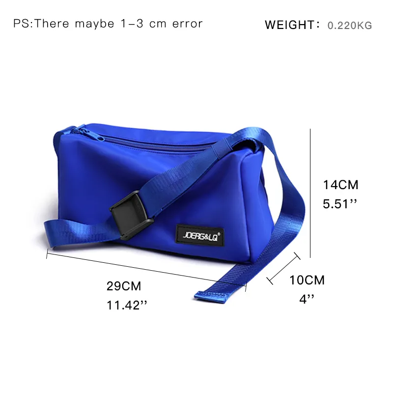 Mabula Impermeável Nylon Sport Bags Crossbody Saco de Candy Trend Women Saco de ombro unissex Saco de Messenger Hobo Cool 220815