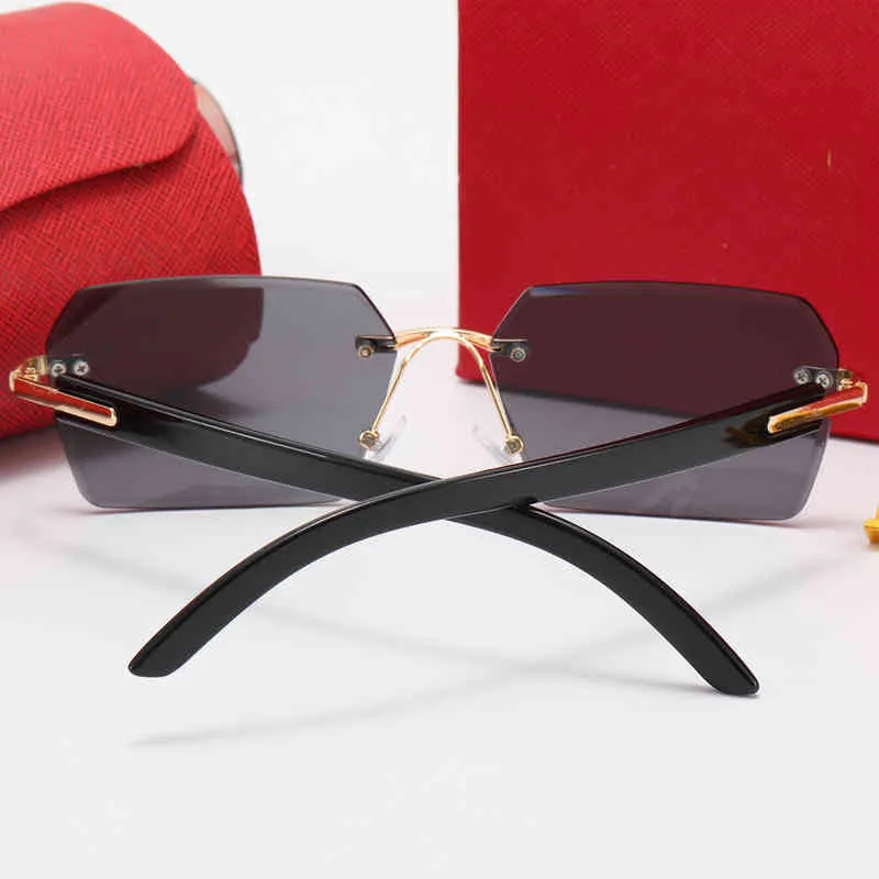 Designer Diamond Metal Eye Rimless Cut Sunglasses Mens Sunglasses Shades Ladies Luxury Vintage Sunglasses 2594