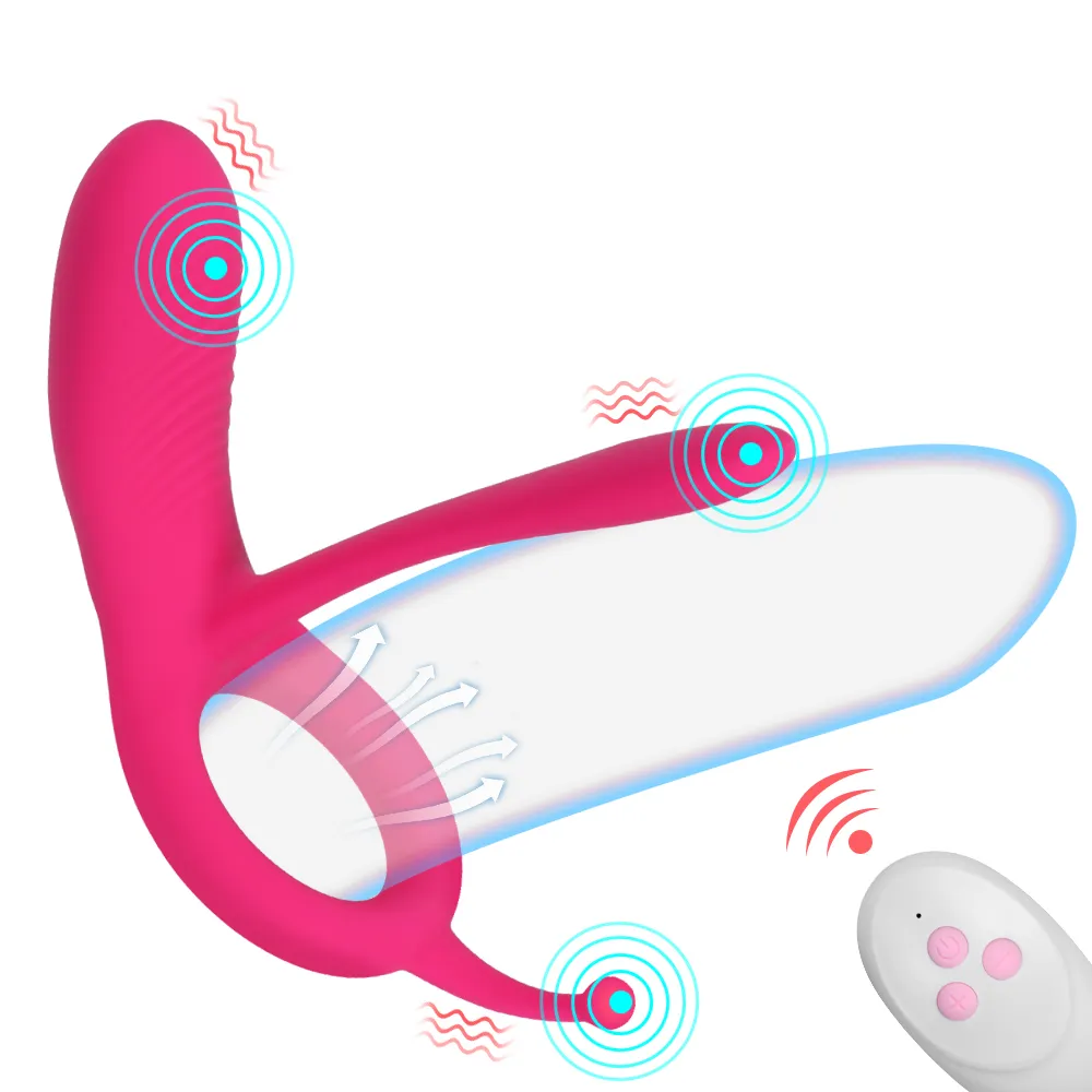 Remoto Cock Ring Prostate Massager Penis Rings Vibrador para homens 10 Speed ​​Clitoral Estimulador Toys Sexy para casais para adultos