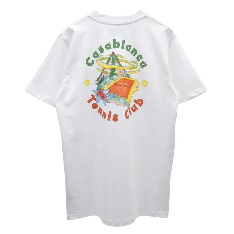 Забавный летний размер печати Casablanca Sece Neck Cotton Fit Fitor Summer Clothing Gift Уникальный мужская футболка с коротки