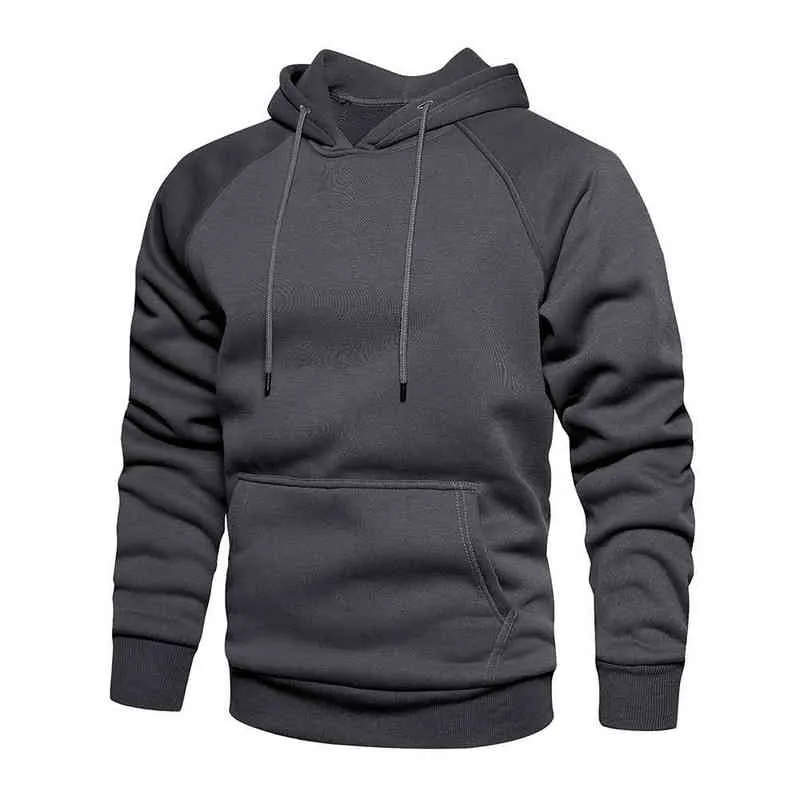 Herfst Winter Dikke Fleece Sweatshirt Mannen Mode Hip Hop Lange Mouwen Trui Hoodies Mens Effen Kleur Sweatshirt Kleding 2022 L220730