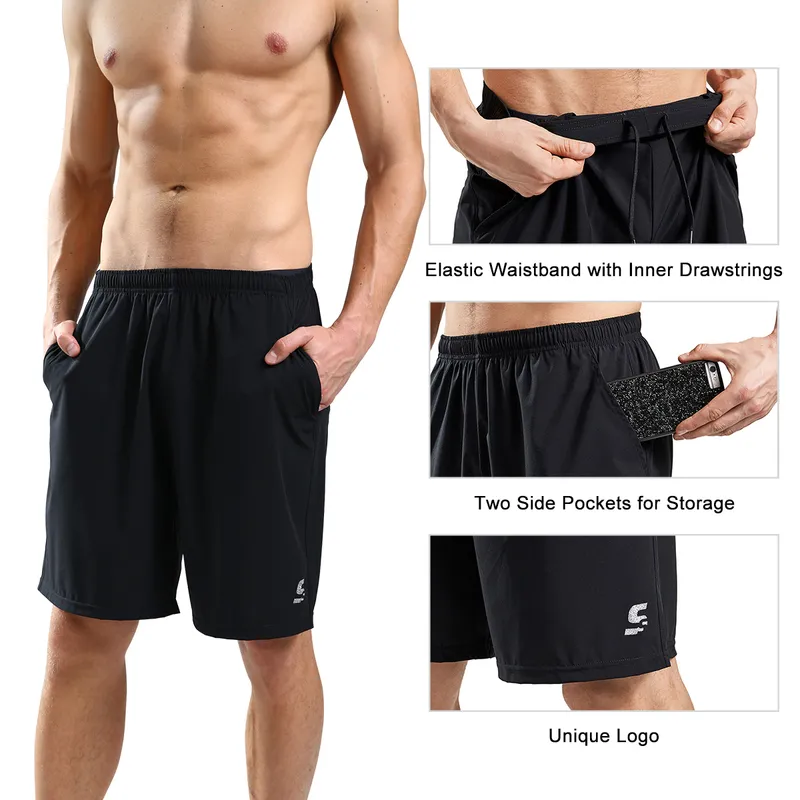 Gymkörning shorts män snabb torr träning jogging fitness träning shorts sport avslappnad korta män som kör tröjor med fickor 220611