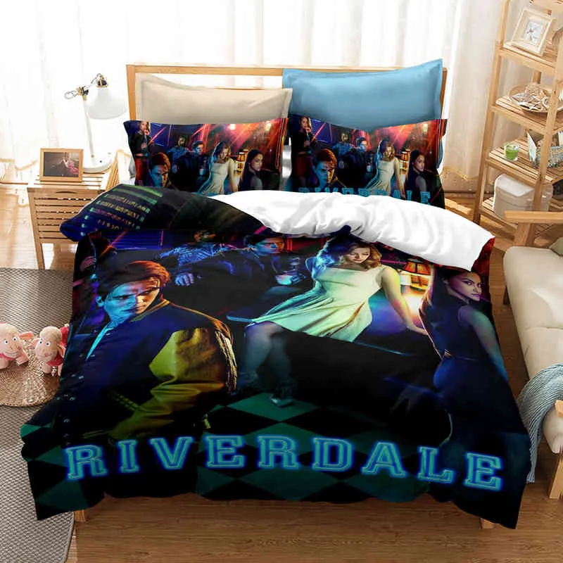 New Riverdale Pattern Duvet Cover Horror Movie Bedding Set with Pillow Design Bedroom Decor Drop Ship