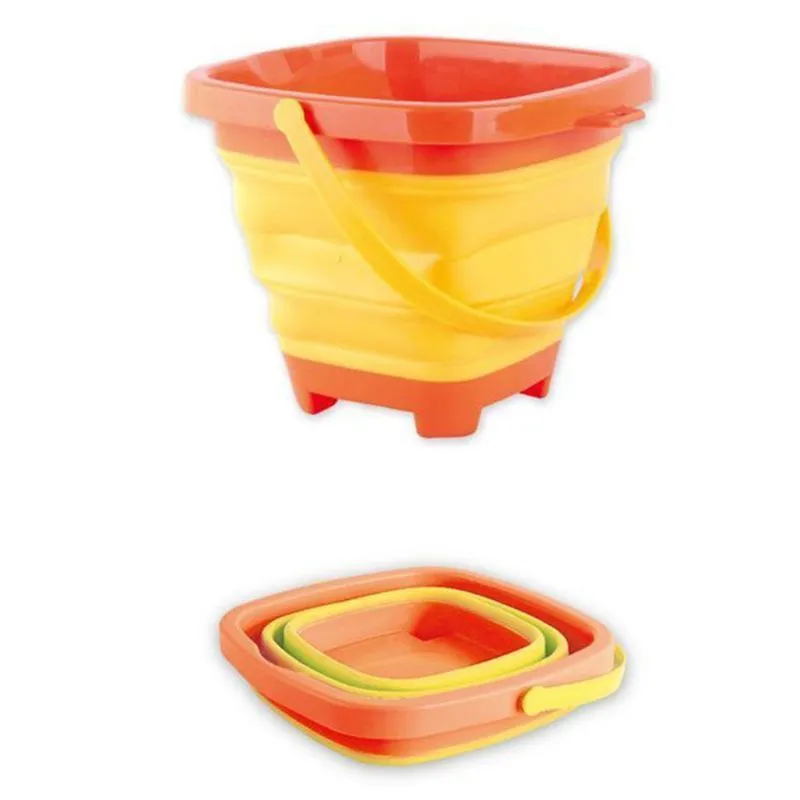 Portable Children Beach Bucket Sand Toy Foldable Collapsible Plastic Pail Multi Purpose Summer Party Playing Storage 220715