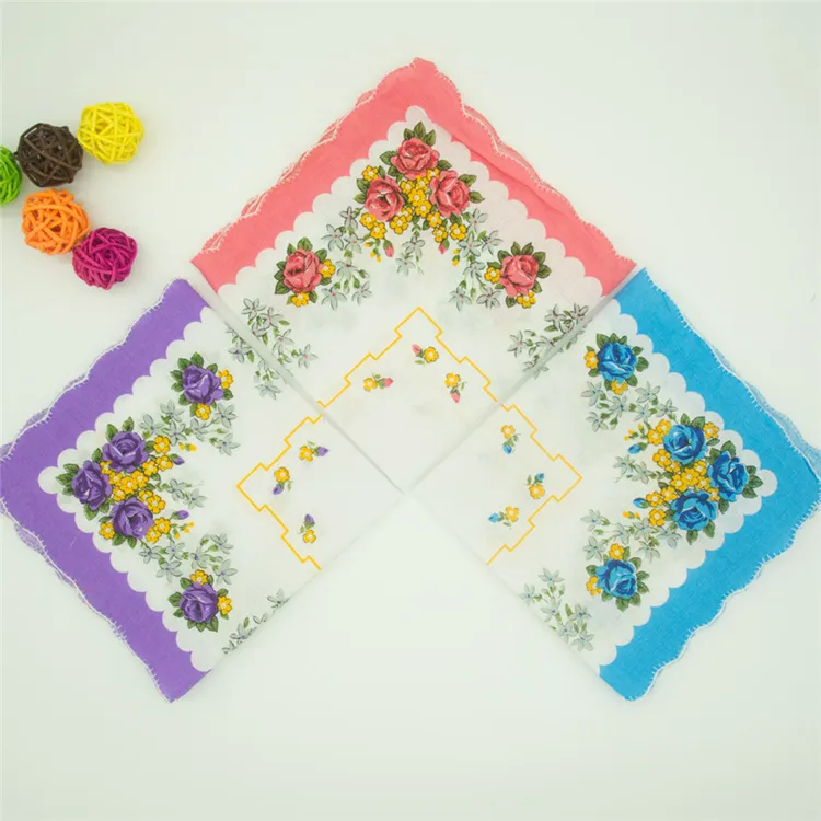 Women Small broken flower Handkerchief crescent fashion handkerchiefs pure cotton handkerchiefZC1108