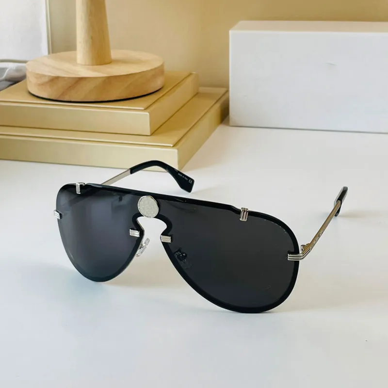 Men Women Designer Sunglasses Concise Metal Plated Temples VE2243 Clam Frameless One Piece Sunglasses Original Box 298c