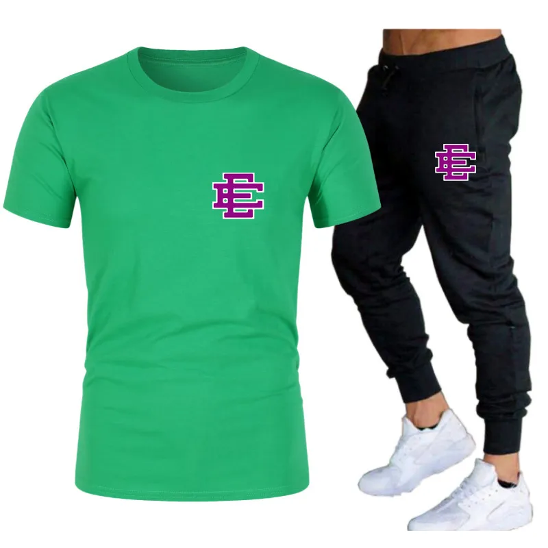 Summer Men t Shirt Pants Men S Sets Sportswear Brand Printing Casual Suits Fashion Gym Training Short Sheeves Top Tees 220613