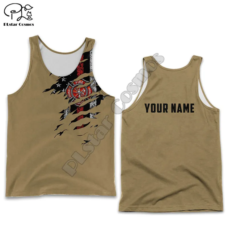 PLSTAR COSMOS FIREMENSITES Firefiters NAME 3D PRINT FASHING SUMMER TANK TOP للرجال نساء شاطئية عرضية F21 220707