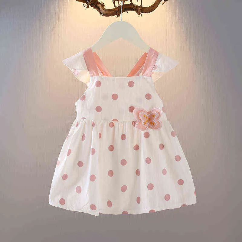 1 2 3 4 5 6 anni Neonate Dress Fashion Polka Dots Bow Summer Little Fairy Princess Dress Birthday Party Gift Abbigliamento bambini G220518