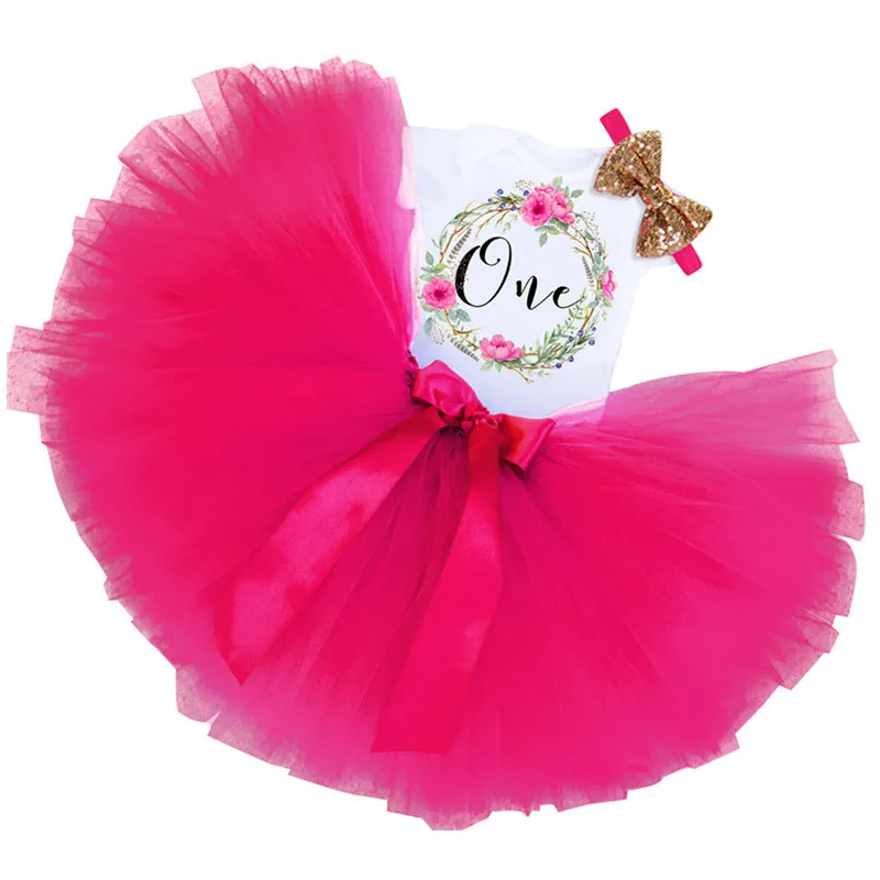 One Year Baby Girl Dress Birthday 1 Baptism Tutu Dresses Princess Toddler Party Outfits Costume Summer Kids Clothes 220426