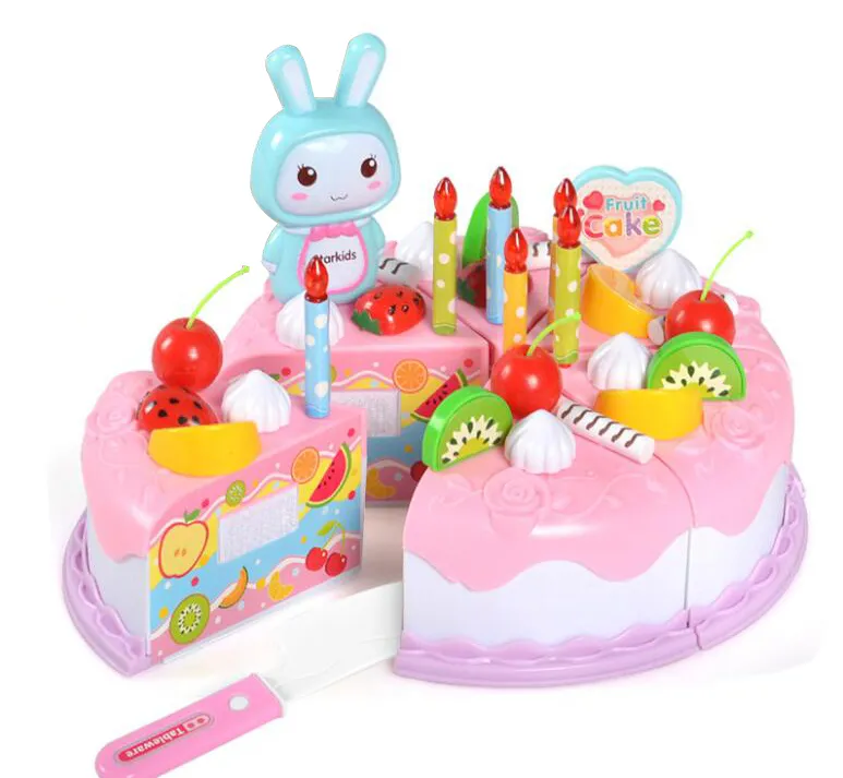 Protend Play Fruit Cuting Birthday Toy Diy Kitchen Toys Cake Comida Garotas Presente para crianças Educational Baby Kids 220725