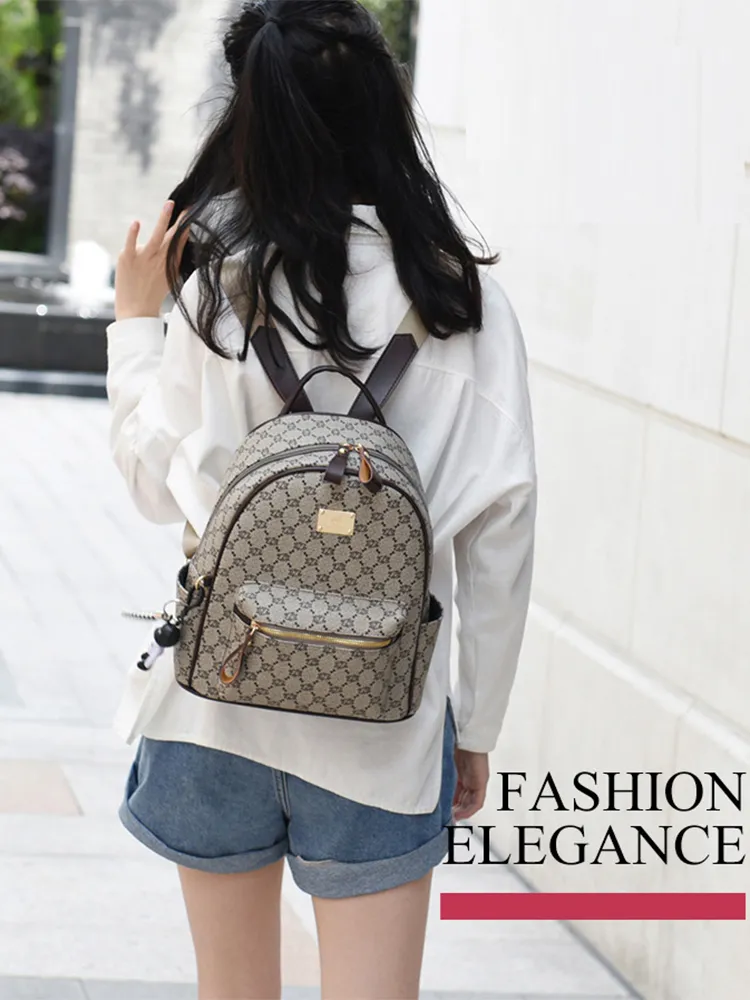 Fashion Print Pattern Rucksack Classic High Quality Backpack School Luxury Mini Backpack Women Designer Leather Bolsas228Q