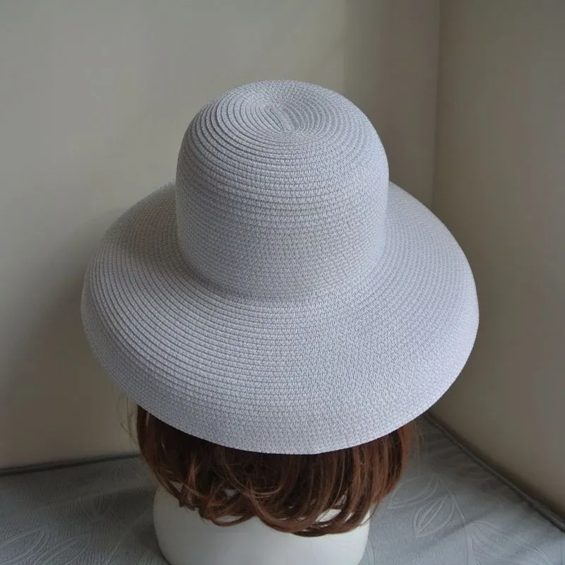 Vintage Sunshade Hat Ladies Pure Color Hepburn Style Holiday 5658cm Elegant Temperament Summer Fashion High Quality Straw Hat 22056382809