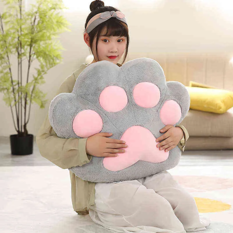 Sizes Beautiful Teddy Bear Paw Cuddles Antislip Plush Cushion Filled Soft Animal Legs Home Floor decor Gifts J220704