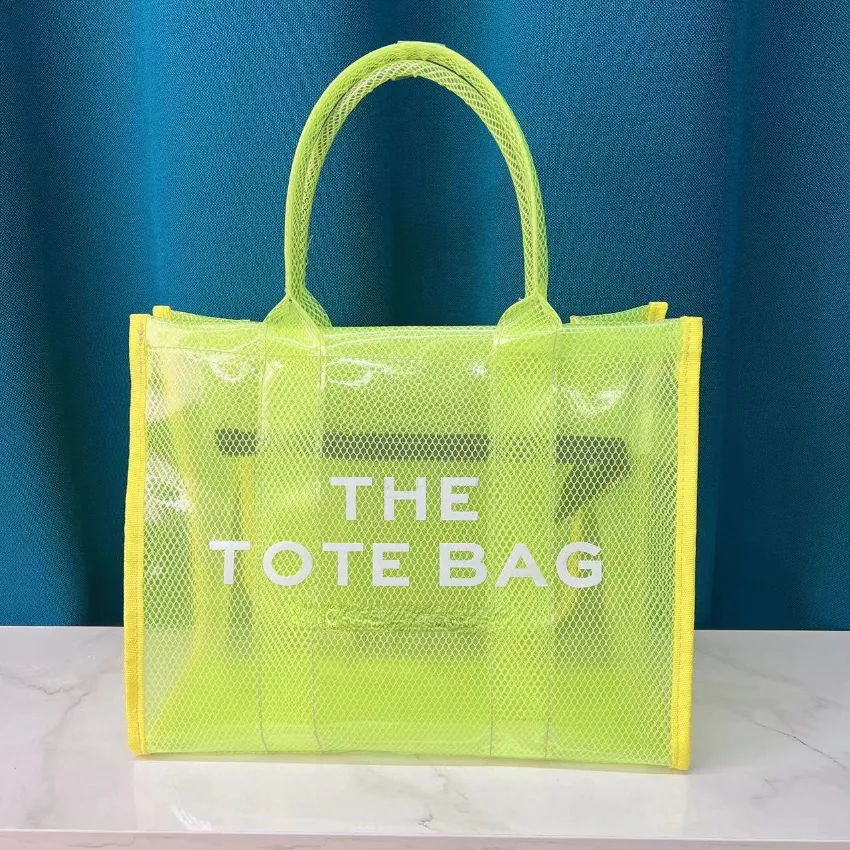 Borse tote trasparenti estive da donna Stilista di moda 2022 Nuove borse di grande capacità color gelatina in PVC con tracolla Be279N