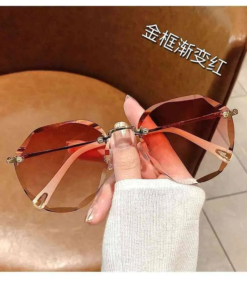Sonnenbrille Frauenmode neue Anti -Ultraviolette Bräune Sonnenbrille rundes Gesicht Schlankes Modebrille
