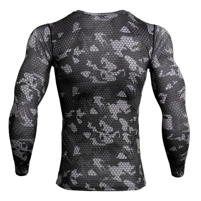 MMA Camo Compression Sportswear Running Colls T-shirt Manches longues Top Sports Stretch Transpiration rapide Dry Gym Training Top 220518